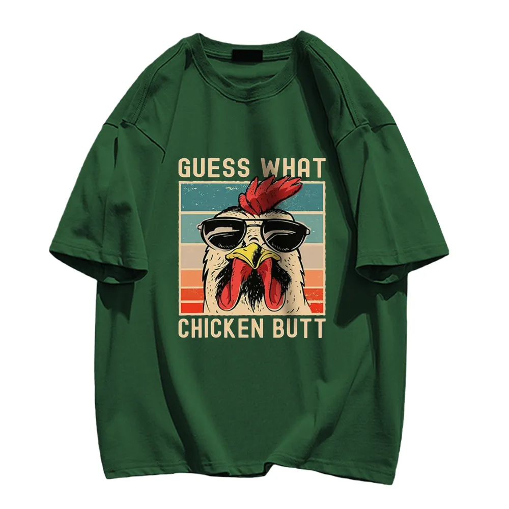 Indifferent Rooster Print T-shirt