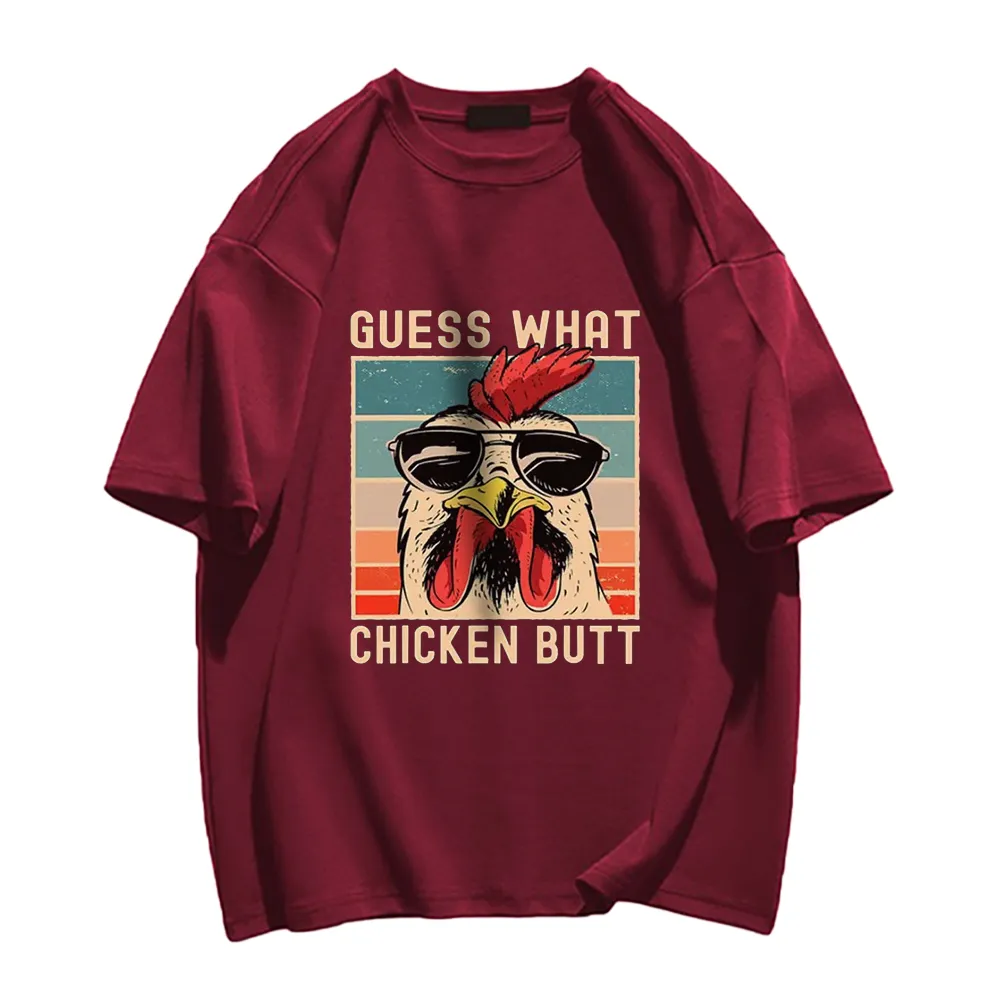 Indifferent Rooster Print T-shirt