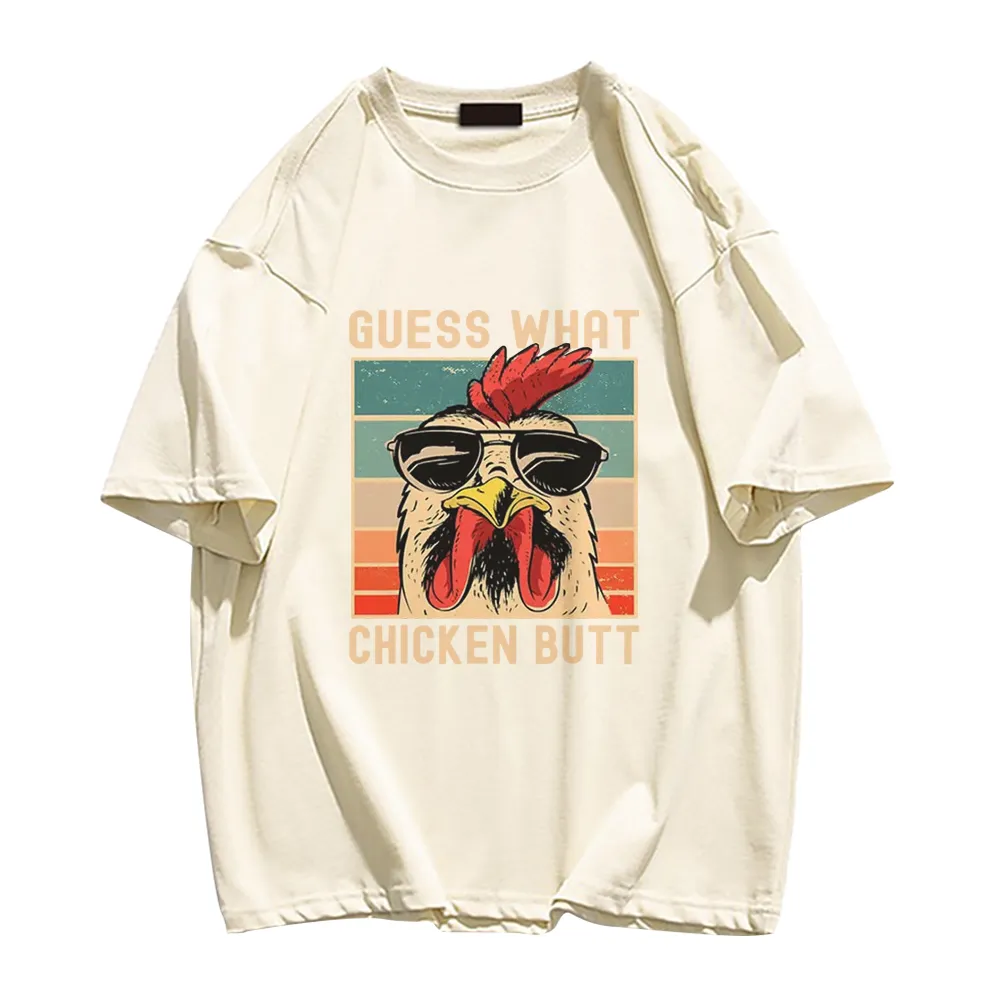 Indifferent Rooster Print T-shirt