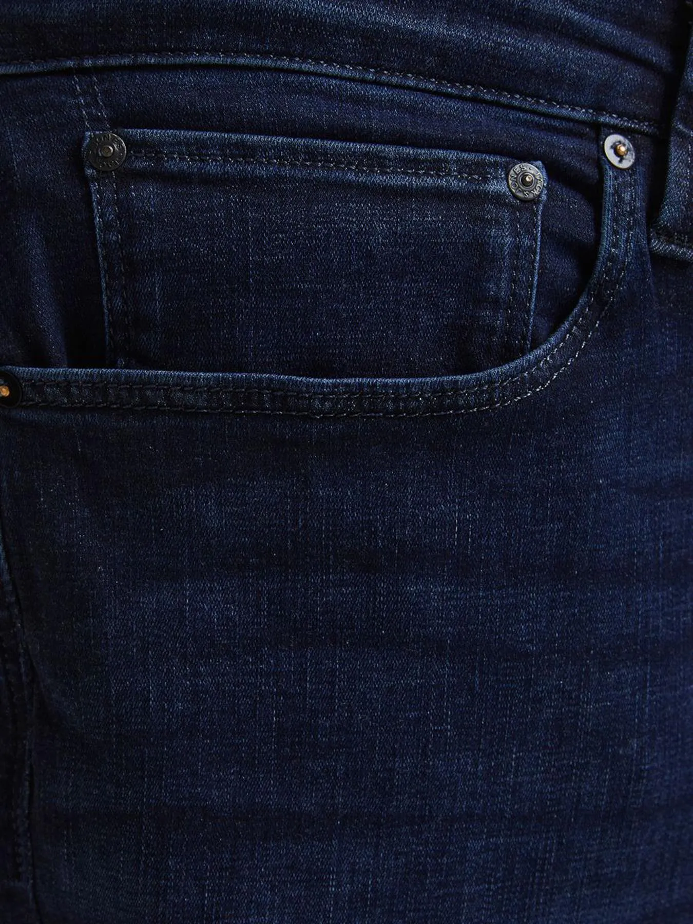 Jack & Jone Mens Glenn Icon JJ 757 Plus Size Slim Fit Jeans in Blue Denim