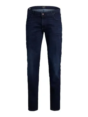 Jack & Jone Mens Glenn Icon JJ 757 Plus Size Slim Fit Jeans in Blue Denim