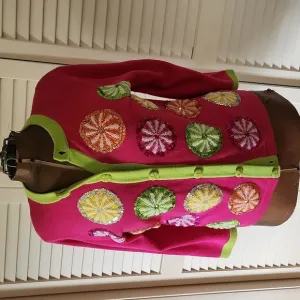 Jack B. Quick VTG 90s Beaded Sequin Cardigan Size M Pink Lime and Orange