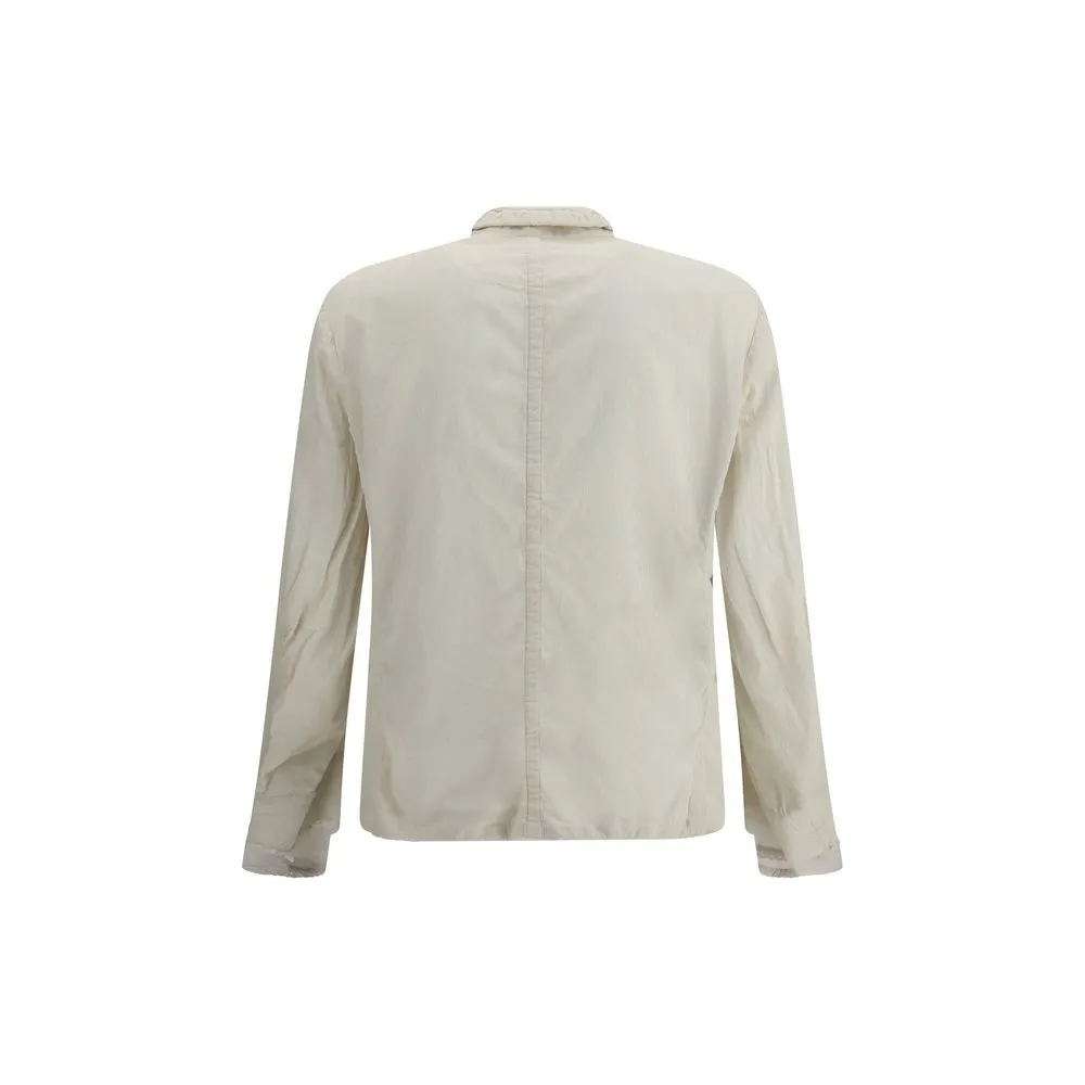 Jacket with multicolored button
