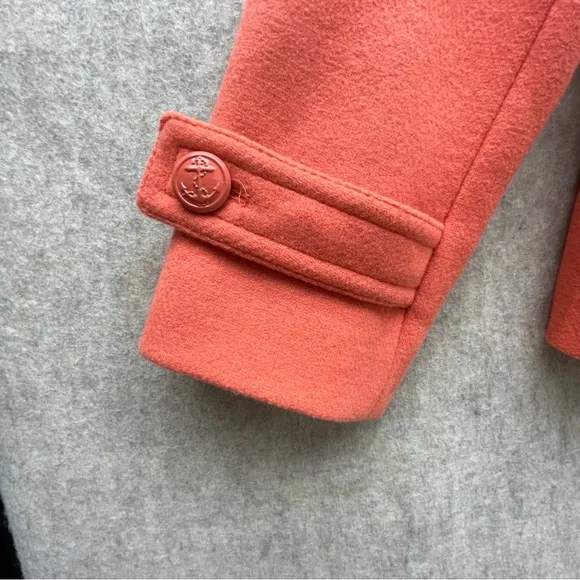 JCP Wool Orange Pea Coat with Lining  XL