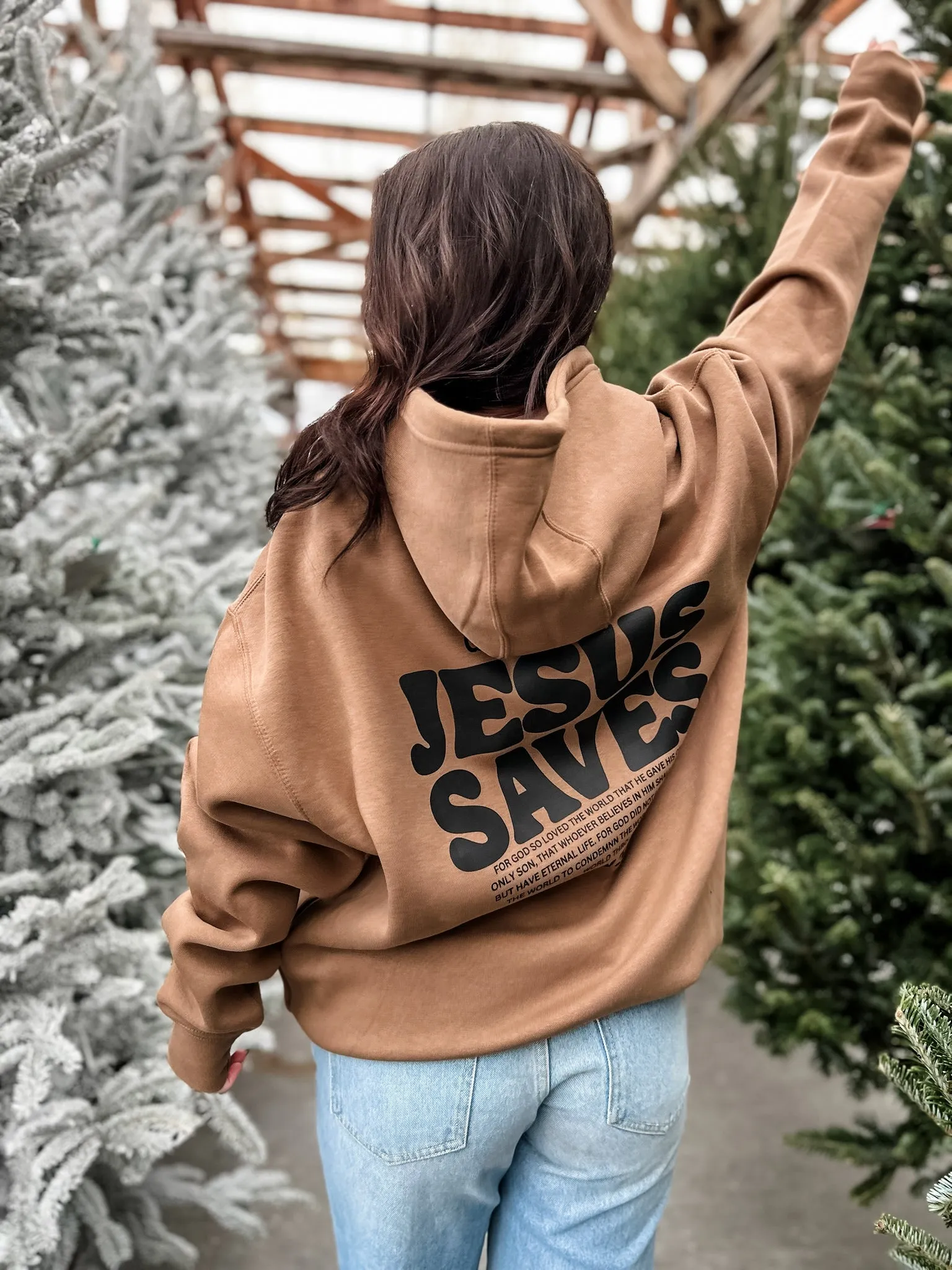 Jesus Saves Hoodie - Toasted Coconut
