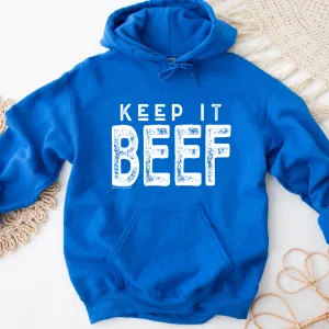 Keep It Beef WHITE INK Hoodie (S-3XL) Unisex - Multiple Colors!