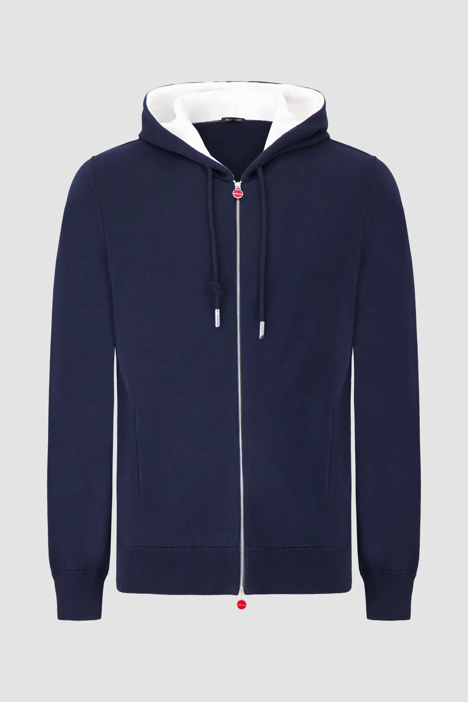 Kiton Blue/White Zipped Hoodie