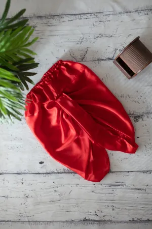 Klingaru Red Satin Kanha Dhoti for Kurtas