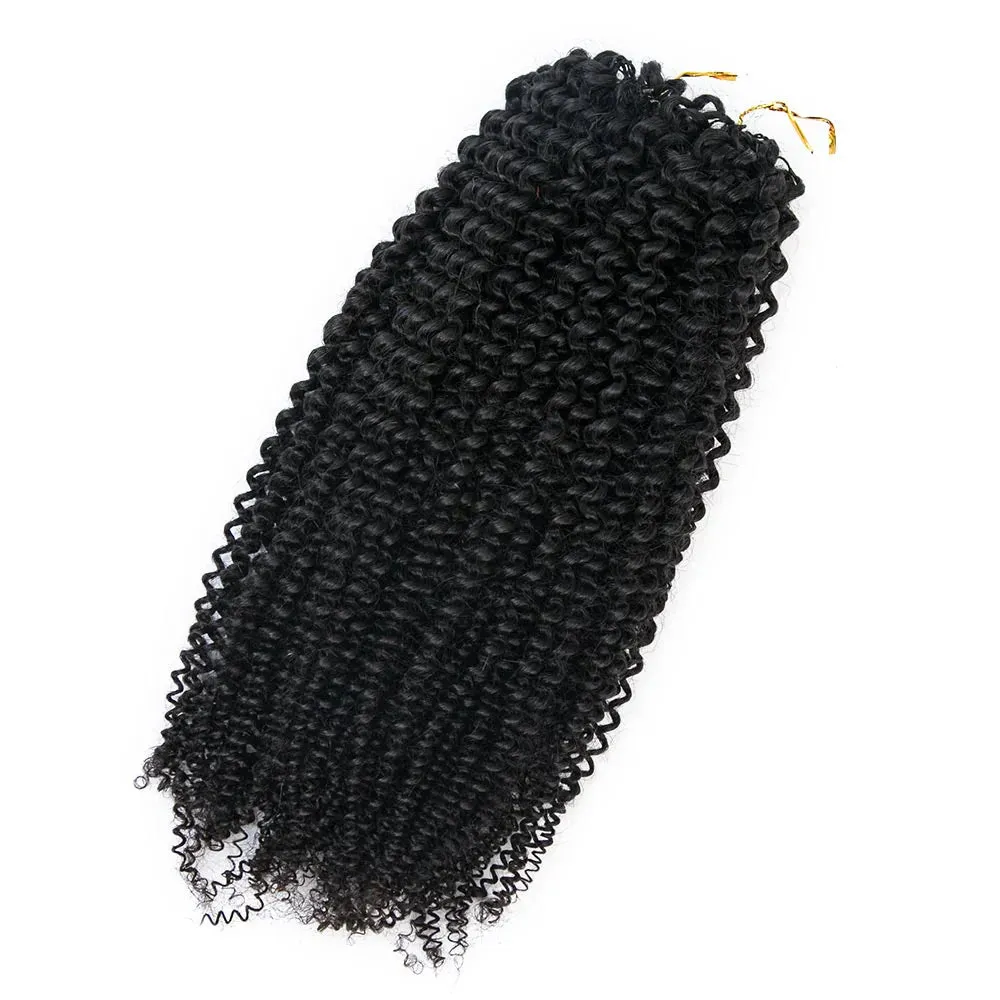 Knotless Pre-Separated Feather Crochet Hair Extension Afro Kinky Curly Human Hair