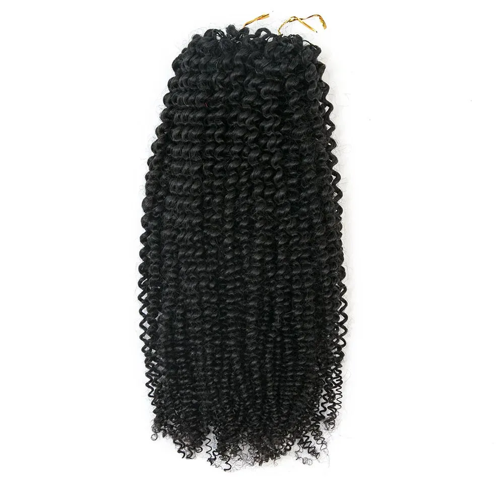 Knotless Pre-Separated Feather Crochet Hair Extension Afro Kinky Curly Human Hair