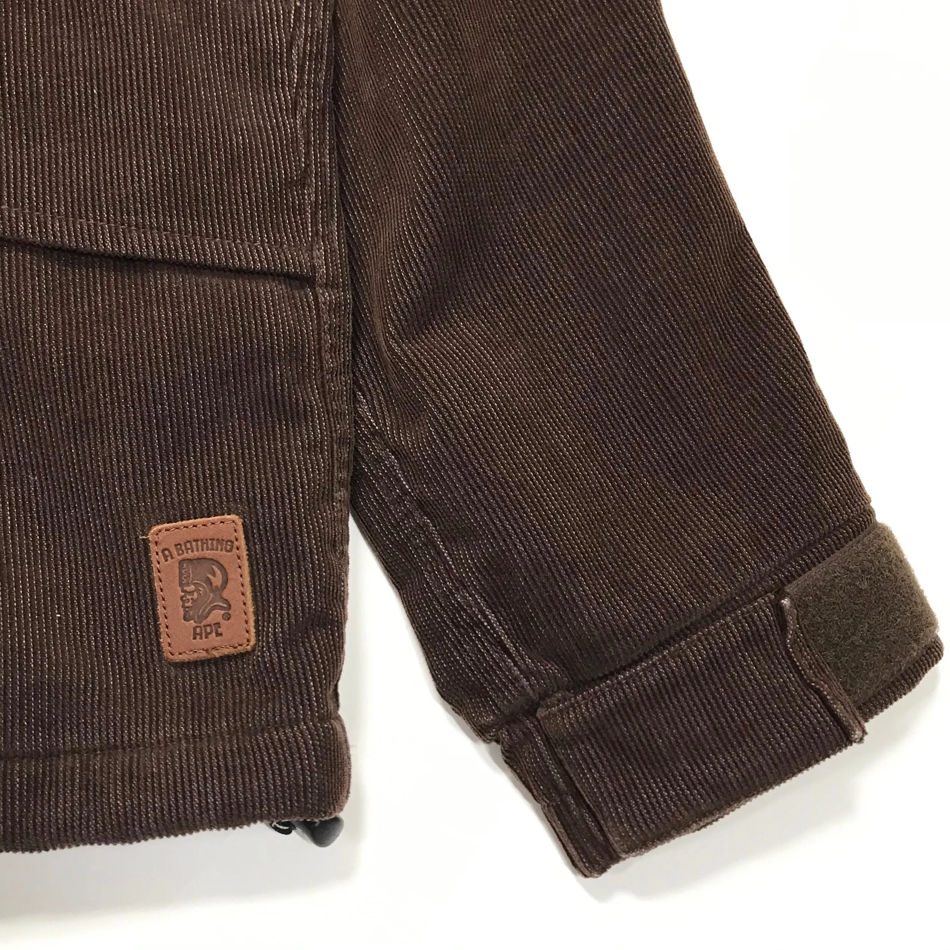 [L] A Bathing Ape Bape Corduroy Snowboard Jacket Brown