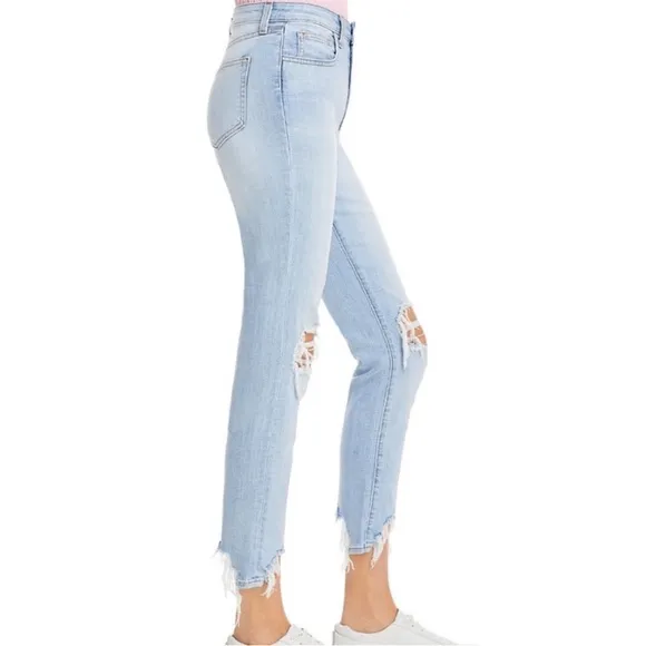 L'AGENCE High Line High Rise Skinny in Fade Out Size 27 Light Wash Distressed