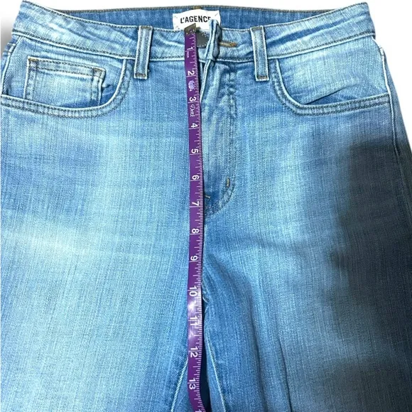 L'AGENCE High Line High Rise Skinny in Fade Out Size 27 Light Wash Distressed