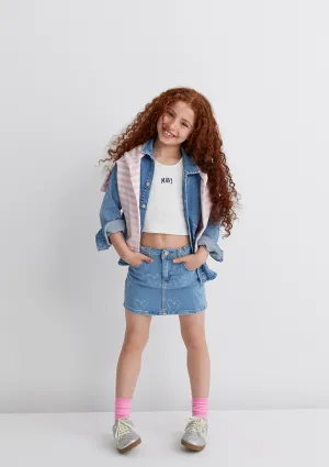 Laila Light Blue Jean Skirt