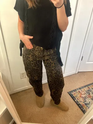 Leopard Barrel Jeans