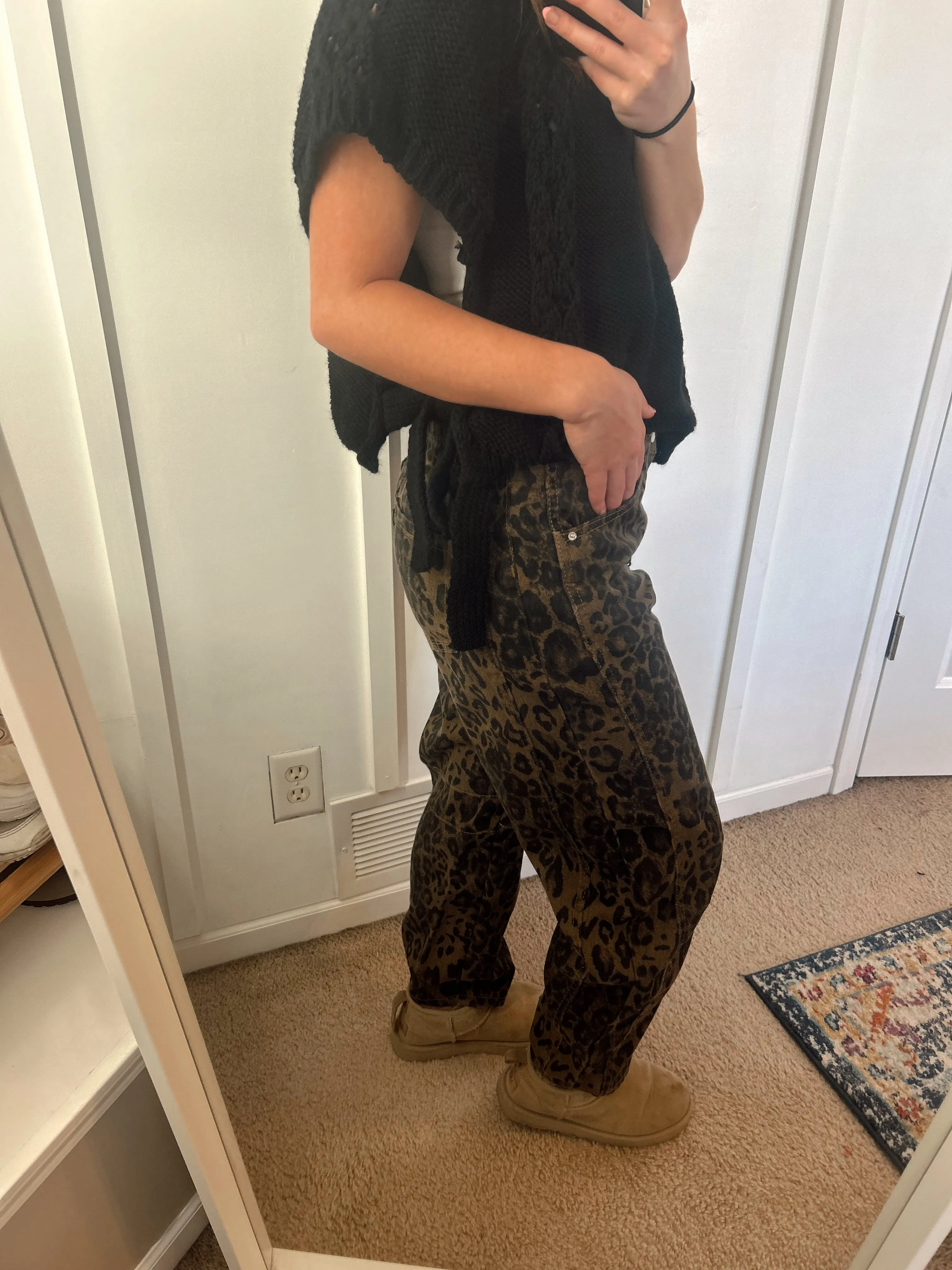 Leopard Barrel Jeans