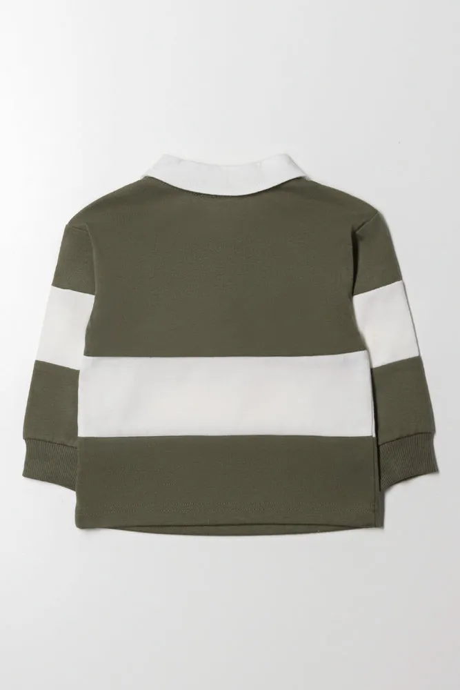 Long Sleeve Golfer Green And White