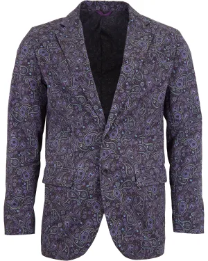 Lords of Harlech Hadrian Tribune Paisley Jacket in Plum