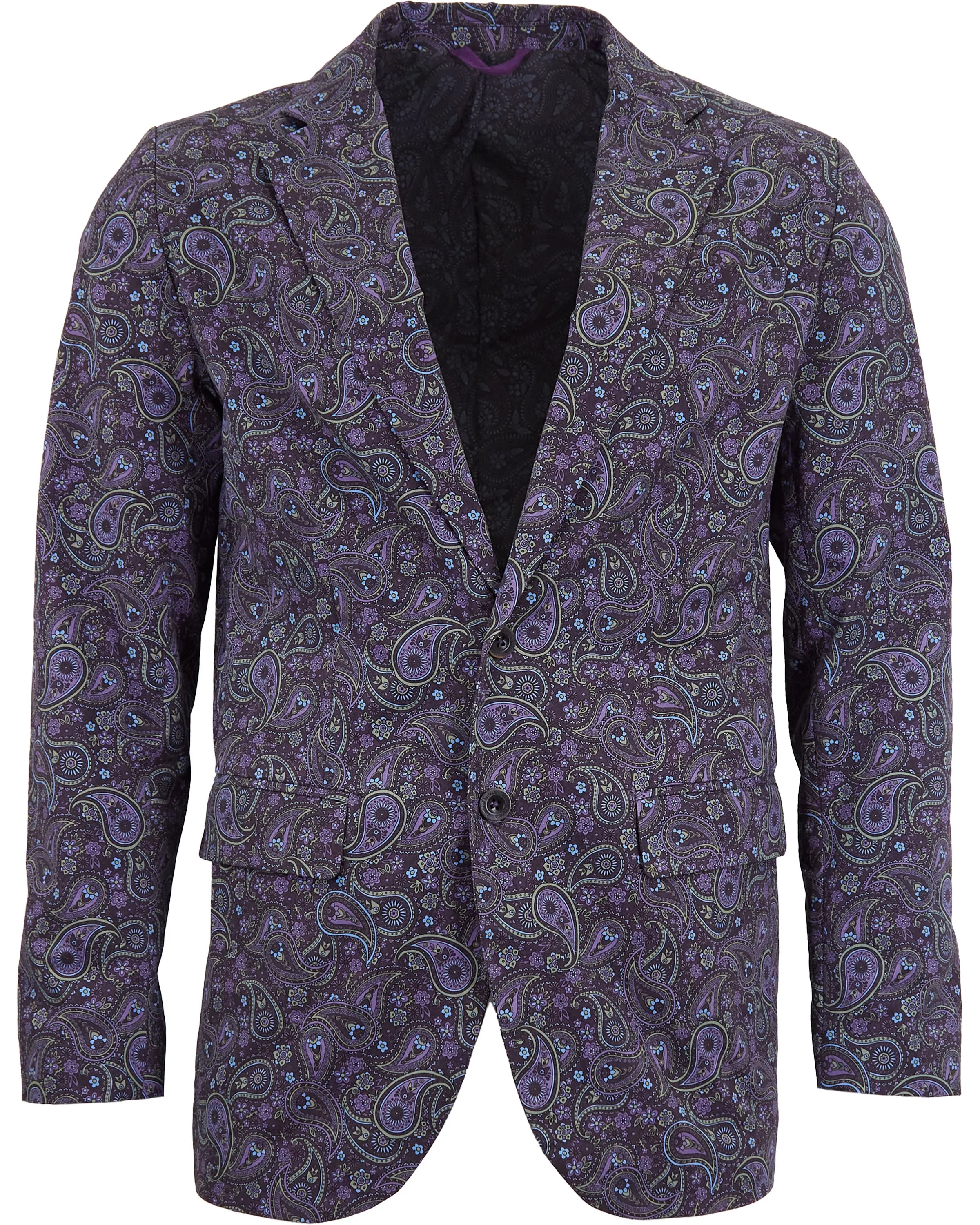 Lords of Harlech Hadrian Tribune Paisley Jacket in Plum