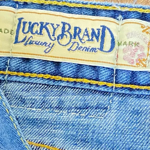 Lucky Brand Luxury Denim  By Gene M Sz.10/30 Made In USA Cherry Rhinestones
