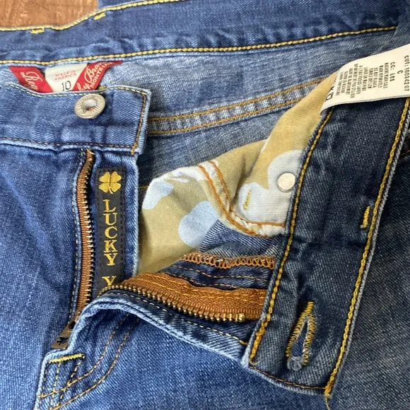 Lucky Brand Luxury Denim  By Gene M Sz.10/30 Made In USA Cherry Rhinestones