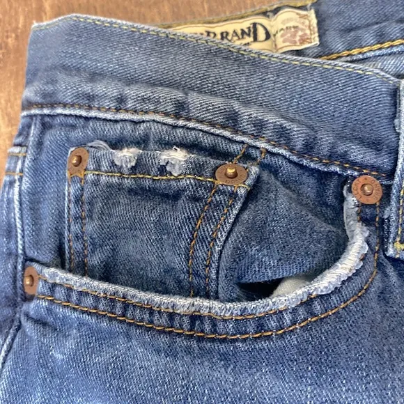 Lucky Brand Luxury Denim  By Gene M Sz.10/30 Made In USA Cherry Rhinestones