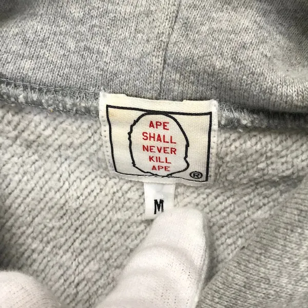 [M] A Bathing Ape Bape Vintage 'Cash Money' Bling Logo Hoodie Grey