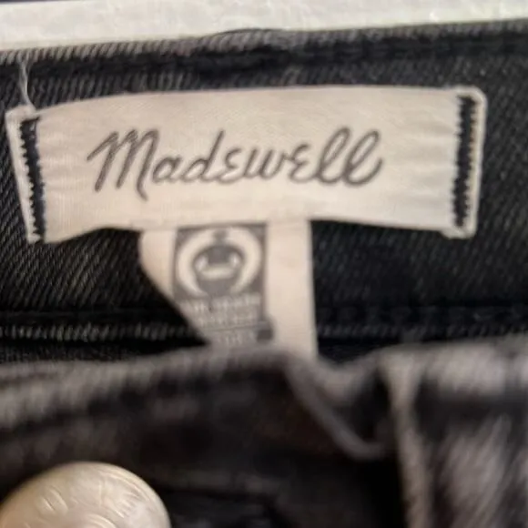 Madewell 5?Pocket High Rise Washed Black Classic Straight Leg Jeans Size 23