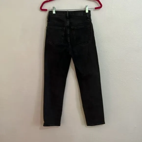 Madewell 5?Pocket High Rise Washed Black Classic Straight Leg Jeans Size 23