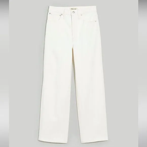 Madewell NWT Perfect Vintage Wide Leg Crop Jeans Size 31 High Rise in Tile White