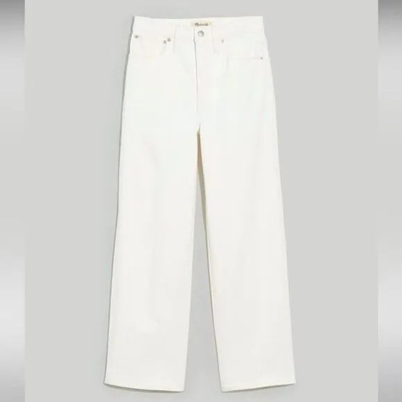 Madewell NWT Perfect Vintage Wide Leg Crop Jeans Size 31 High Rise in Tile White