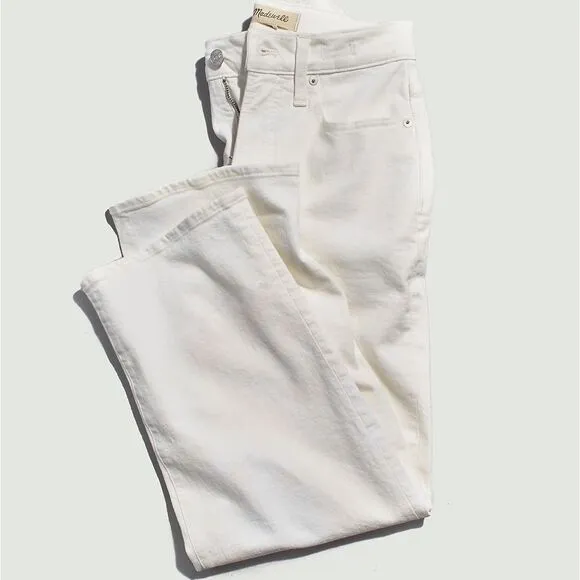 Madewell NWT Perfect Vintage Wide Leg Crop Jeans Size 31 High Rise in Tile White