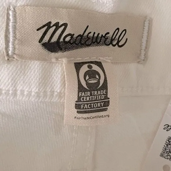 Madewell NWT Perfect Vintage Wide Leg Crop Jeans Size 31 High Rise in Tile White