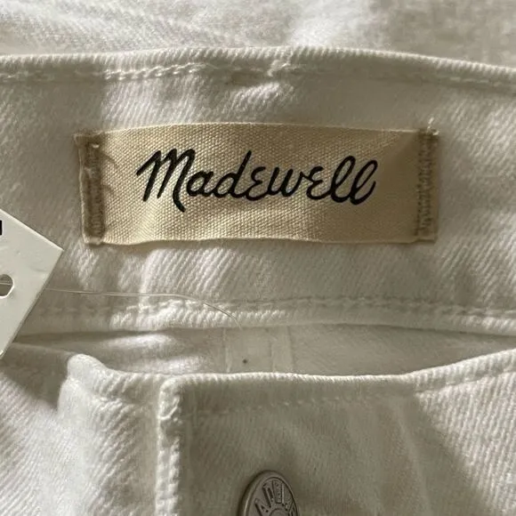 Madewell NWT Perfect Vintage Wide Leg Crop Jeans Size 33 High Rise in Tile White