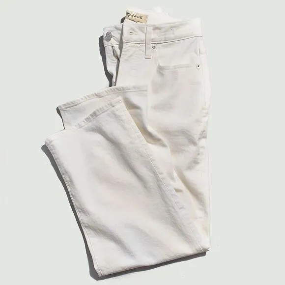 Madewell NWT Perfect Vintage Wide Leg Crop Jeans Size 33 High Rise in Tile White
