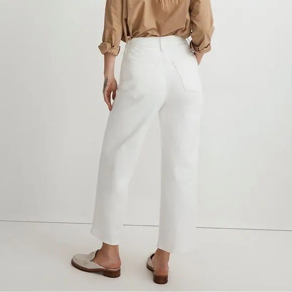 Madewell NWT Perfect Vintage Wide Leg Crop Jeans Size 33 High Rise in Tile White