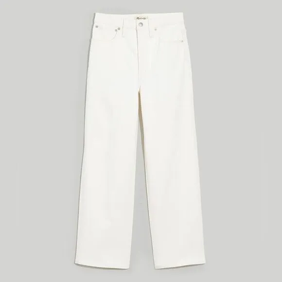 Madewell NWT Perfect Vintage Wide Leg Crop Jeans Size 33 High Rise in Tile White