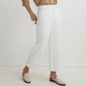 Madewell NWT Perfect Vintage Wide Leg Crop Jeans Size 33 High Rise in Tile White