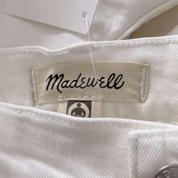 Madewell NWT Perfect Vintage Wide Leg Crop Jeans Size 33 High Rise in Tile White