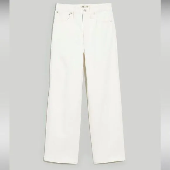 Madewell NWT Perfect Vintage Wide Leg Crop Jeans Size 33 High Rise in Tile White