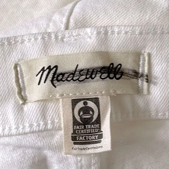 Madewell NWT Petite Perfect Vintage Wide Leg Crop Jeans Size 31P in Tile White