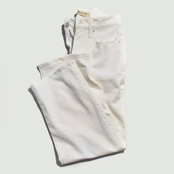 Madewell NWT Petite Perfect Vintage Wide Leg Crop Jeans Size 31P in Tile White