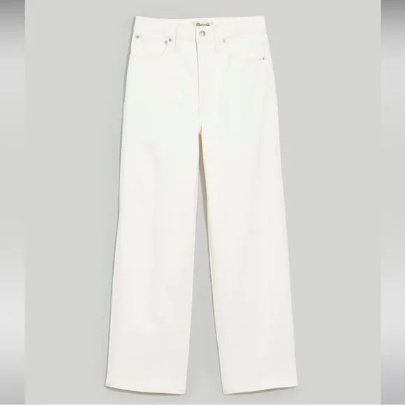 Madewell NWT Petite Perfect Vintage Wide Leg Crop Jeans Size 33P in Tile White