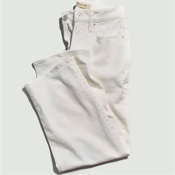 Madewell NWT Petite Perfect Vintage Wide Leg Crop Jeans Size 33P in Tile White
