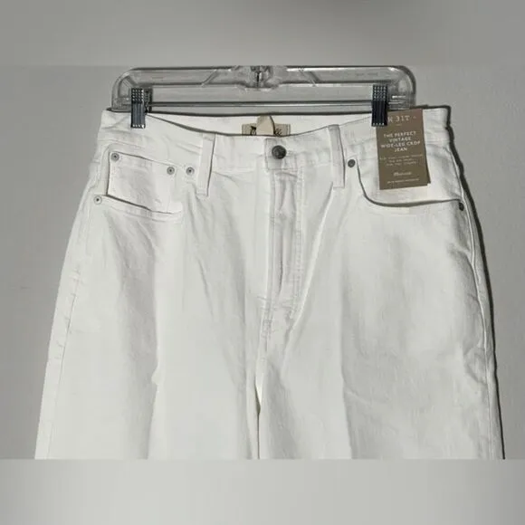 Madewell NWT The Tall Perfect Vintage Wide Leg Crop Jeans Size 31T High Rise
