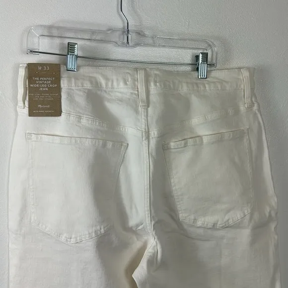 Madewell The Perfect Vintage Wide Leg Crop Jean Women's 33 Off White Tile White