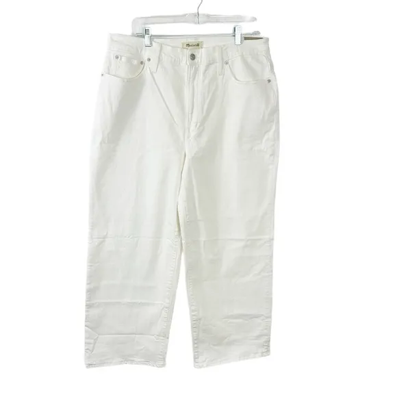 Madewell The Perfect Vintage Wide Leg Crop Jean Women's 33 Off White Tile White
