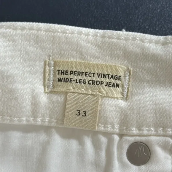 Madewell The Perfect Vintage Wide Leg Crop Jean Women's 33 Off White Tile White