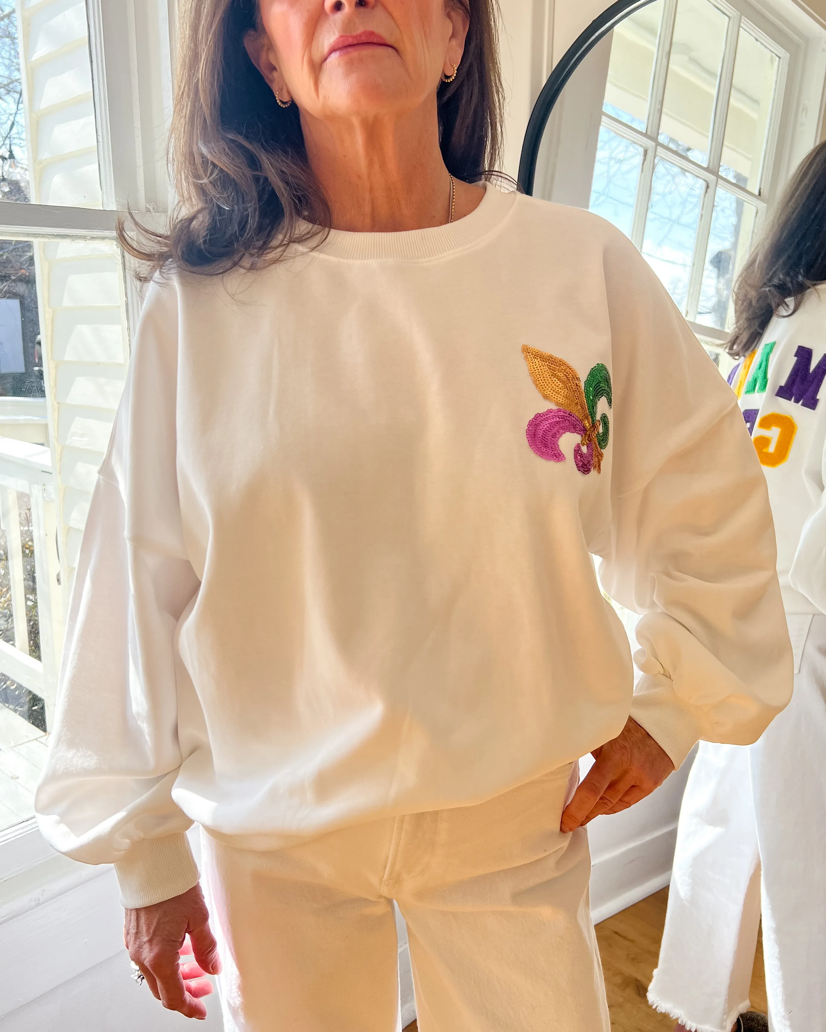 Mardi Gras Sequin Sweatshirt