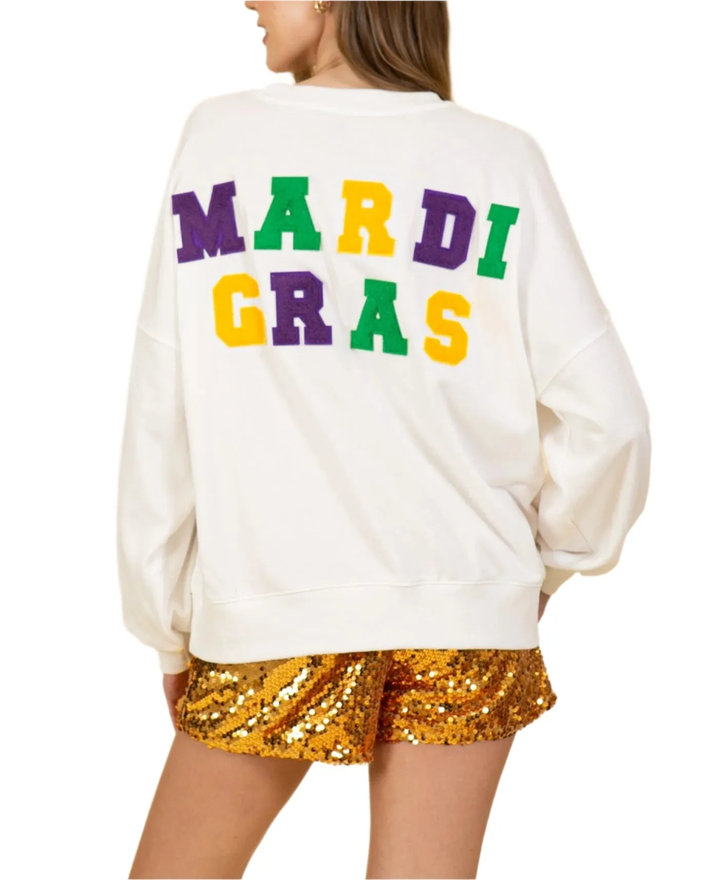 Mardi Gras Sequin Sweatshirt